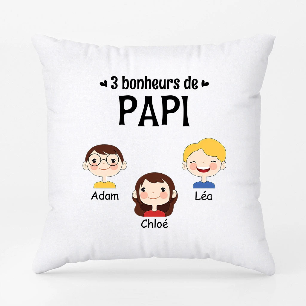 Bonheurs De Papa Papy - Cadeau Personnalisé | Coussin Pour Papa Papy 1 Bonheurs De Papa Papy - Cadeau Personnalisé | Coussin Pour Papa Papy