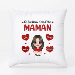 Bonheur D'Être Maman Mamie - Cadeau Personnalisé | Coussin Pour Maman Mamie