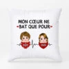 Mon Cœur Ne Bat Pour - Cadeau Personnalisé | Coussin Pour Maman Mamie Papa Papy -Vivelamode Soldes Magasin 0928PFR1 Cadeau Personnalise Coussin Coeur Papa Papy Maman Mamie