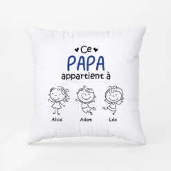 Ce Papa Papi Appartient à - Cadeau Personnalisé | Coussin Pour Papa Papi