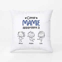 Cette Maman Mamie Appartient à -Cadeau Personnalisé | Coussin Pour Maman Mamie -Vivelamode Soldes Magasin 0959PFR2 Cadeau Personnalise Coussin Mamie Maman