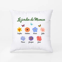 Le Jardin De Maman Avec Fleurs Et Papillons - Coussin Maman Personnalisé