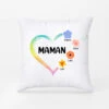 Petites Fleurs De Maman Mamie - Cadeau Personnalisé | Coussin Pour Maman Mamie -Vivelamode Soldes Magasin 0980PFR1 Cadeau Personnalise Coussin Coeur petites fleurs Maman Mamie