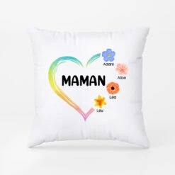 Petites Fleurs De Maman Mamie - Cadeau Personnalisé | Coussin Pour Maman Mamie