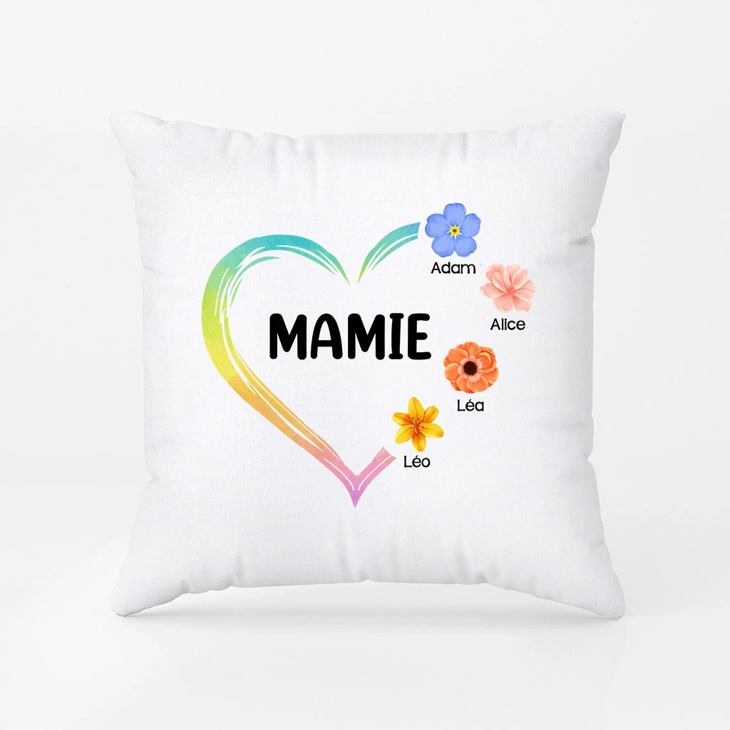Petites Fleurs De Maman Mamie - Cadeau Personnalisé | Coussin Pour Maman Mamie 2 Petites Fleurs De Maman Mamie - Cadeau Personnalisé | Coussin Pour Maman Mamie – Image 2