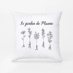 Le Jardin De Maman Mamie Dessin Au Crayon - Cadeau Personnalisé | Coussin Pour Maman Mamie