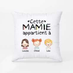 Cette Mamie/Maman Appartient à - Cadeau Personnalisé | Coussin Pour Maman Mamie