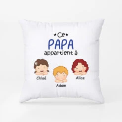 Ce Papa Appartient à - Cadeau Personnalisé | Coussin Pour Papa Papi