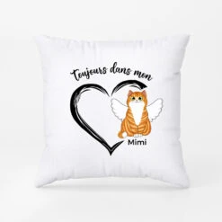 Coussin Toujours Dans Mon Cœur Chat Personnalisé