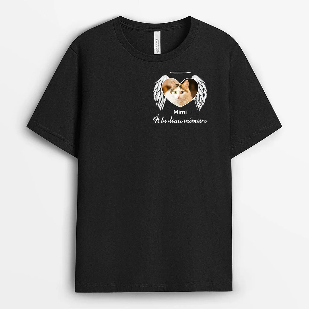 Vivelamode Soldes Magasin -Vivelamode Soldes Magasin 1035AFR1 Cadeau Personnalise T shirt Memoire Amoureux des chats 1