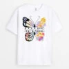 Maman Mamie Fleur Papillon - Cadeau Personnalisé | T-shirt Pour Maman Mamie -Vivelamode Soldes Magasin 1037AFR1 Cadeau Personnalise T shirt Mamie Maman