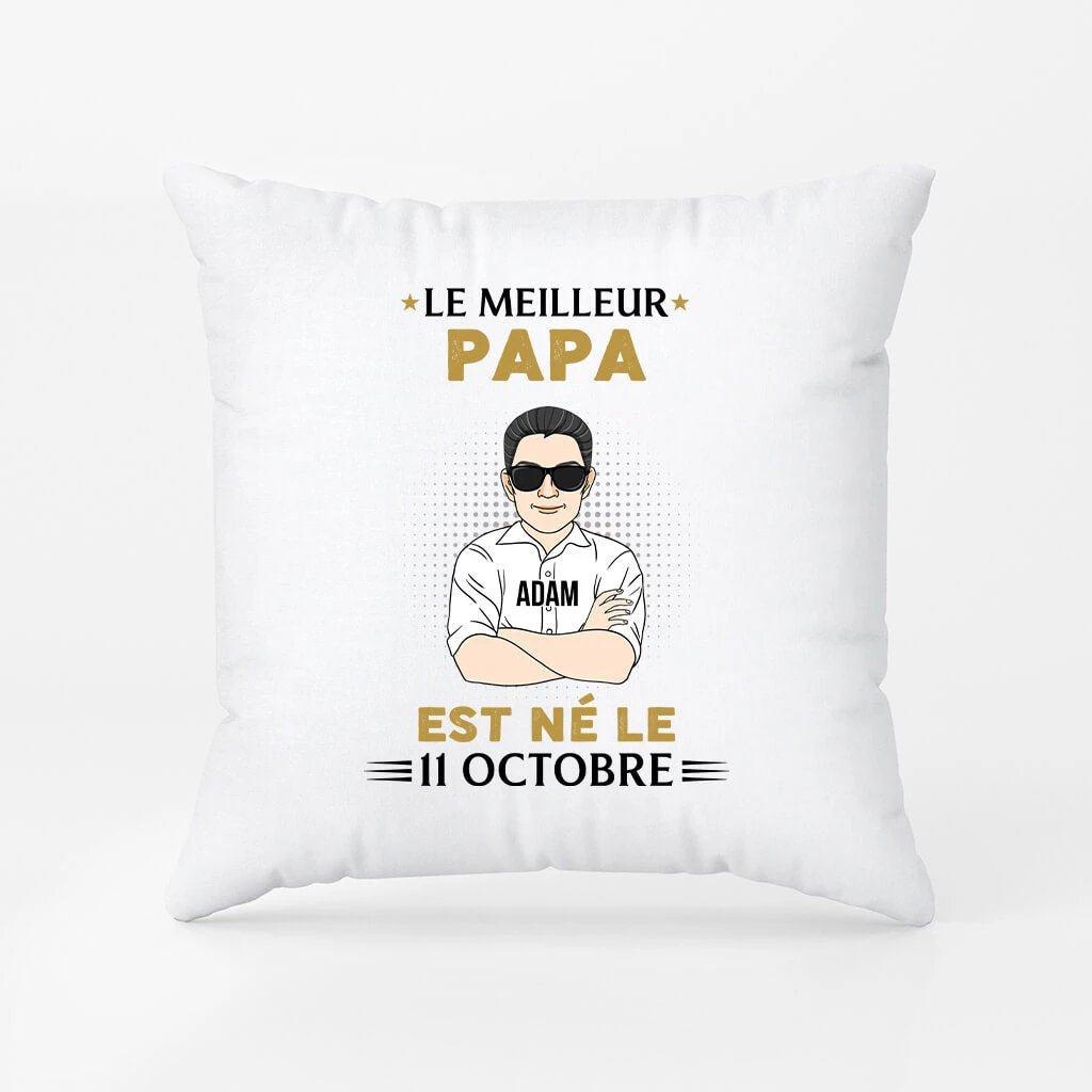 Coussin Le Meilleur Papa Est Né Personnalisé 1 Coussin Le Meilleur Papa Est Né Personnalisé