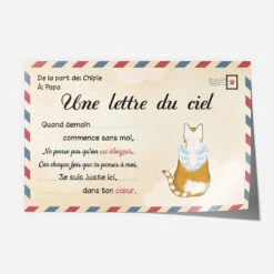 Une Lettre Du Ciel Chat - Cadeau Personnalisé | Poster Pour Amoureux Des Chats
