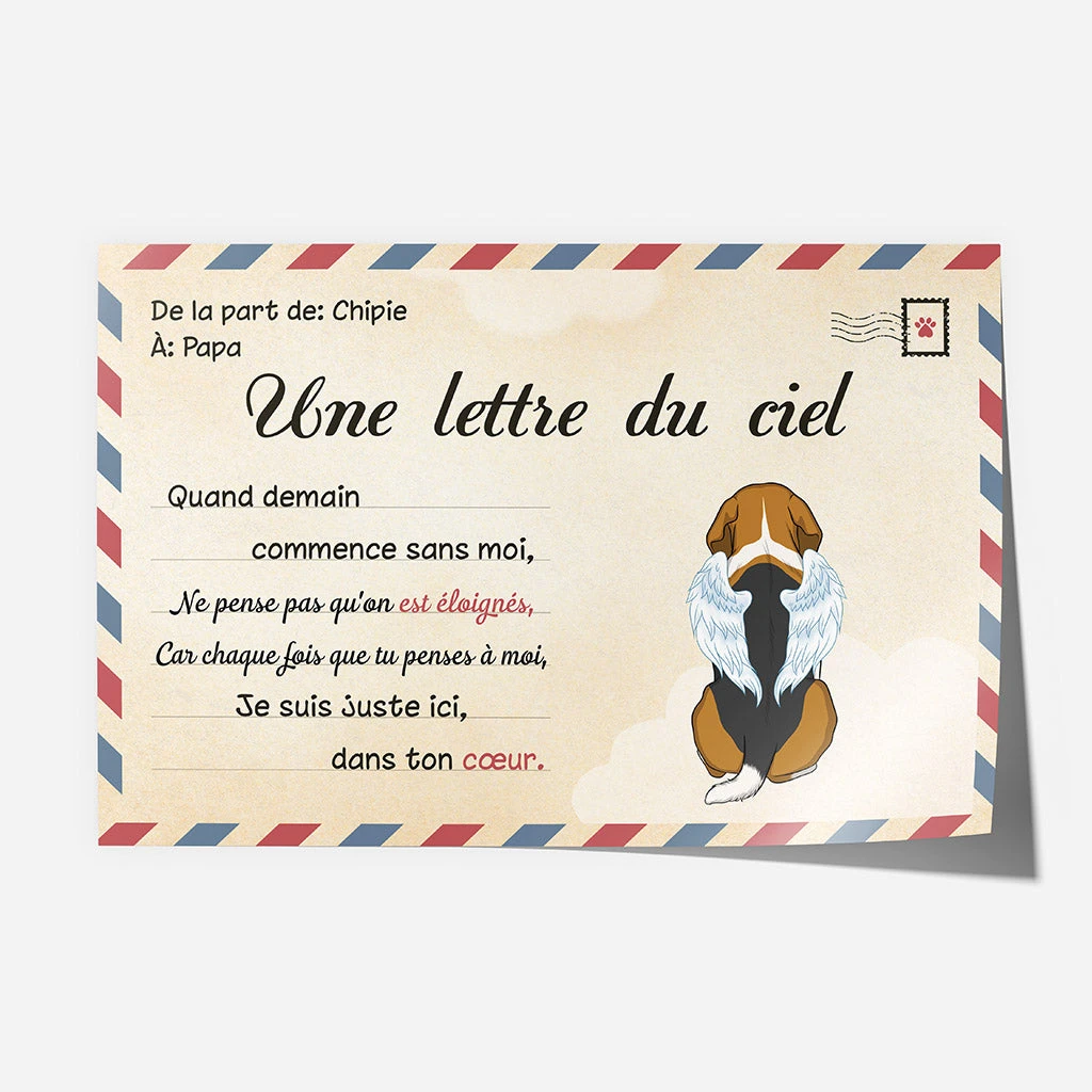 Une Lettre Du Ciel Chien - Cadeau Personnalisé | Poster Pour Amoureux Des Chiens 1 Une Lettre Du Ciel Chien - Cadeau Personnalisé | Poster Pour Amoureux Des Chiens