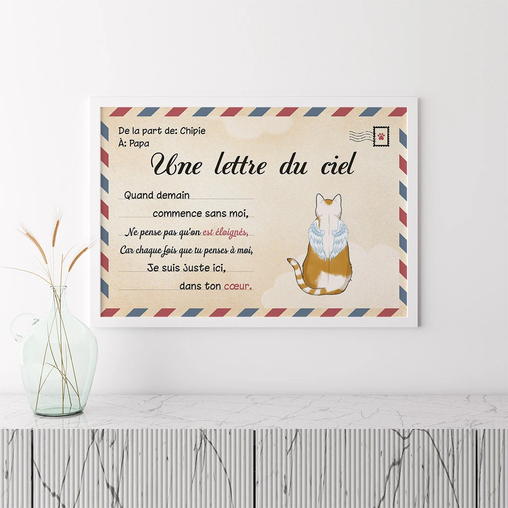 Une Lettre Du Ciel Chat - Cadeau Personnalisé | Poster Pour Amoureux Des Chats 3 Une Lettre Du Ciel Chat - Cadeau Personnalisé | Poster Pour Amoureux Des Chats – Image 3