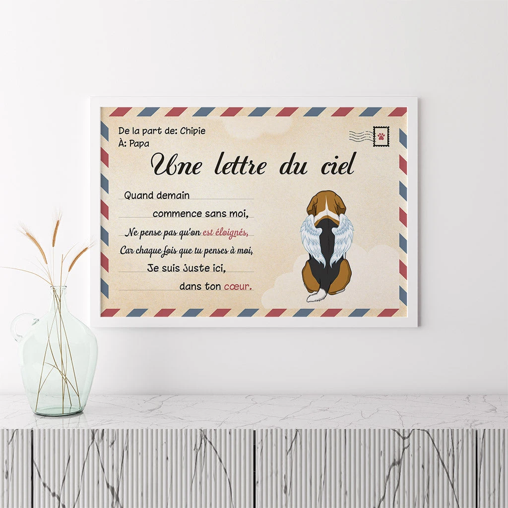 Une Lettre Du Ciel Chien - Cadeau Personnalisé | Poster Pour Amoureux Des Chiens 3 Une Lettre Du Ciel Chien - Cadeau Personnalisé | Poster Pour Amoureux Des Chiens – Image 3