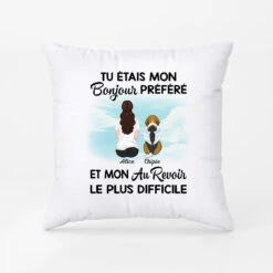 Mon Bonjour Préféré Et Mon Au Revoir Le Plus Difficile Maman Chien - Cadeau Personnalisé | Coussin Pour Amoureux Des Chiens