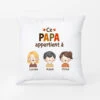 Coussin Ce Papa Appartient À Version Automne Personnalisé -Vivelamode Soldes Magasin 1215PFR1 Cadeau Personnalise Coussin Appartient Papy Papa