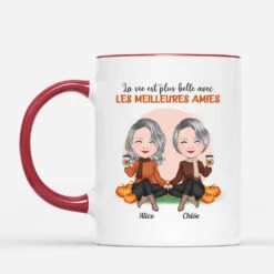 Mug La Vie Est Plus Belle Avec Les Meilleurs Amis Personnalisé -Vivelamode Soldes Magasin 1218MFR2 Cadeau Personnalise Mug Vie Meilleurs Amis Meilleures Amies