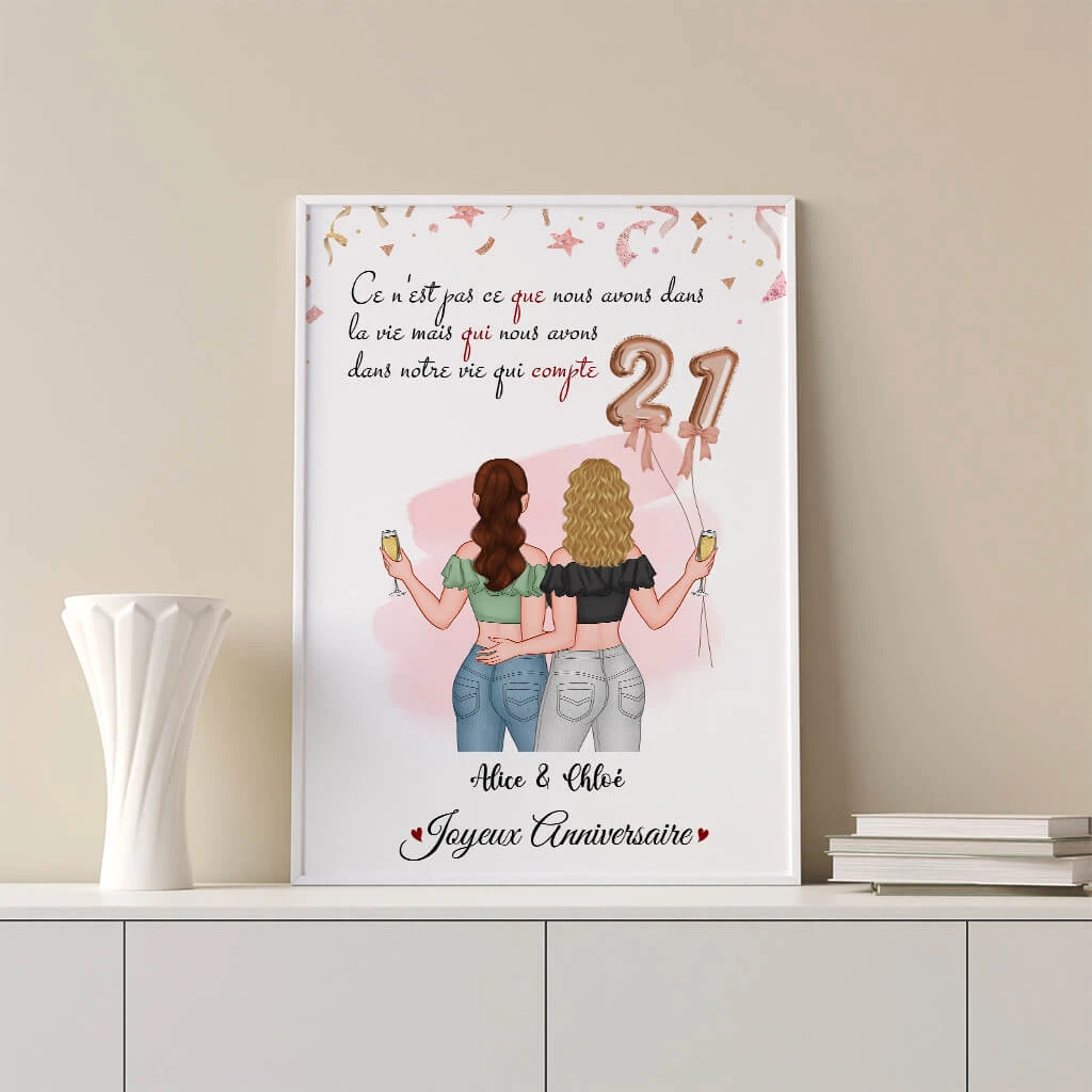 Poster Personnalisé Anniversaire Femme Avec Texte 3 Poster Personnalisé Anniversaire Femme Avec Texte – Image 3