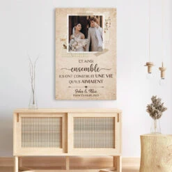 Et Ainsi Ensemble Avec Photo - Toile Mariage Personnalisée -Vivelamode Soldes Magasin 1285CFR3 toile ainsi ensemble ils ont construit une vie quils aimaient personnalisee