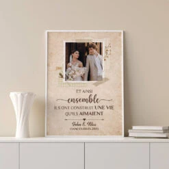 Et Ainsi Ensemble Avec Photo - Poster Mariage Personnalisé -Vivelamode Soldes Magasin 1285SFR3 poster ainsi ensemble ils ont construit une vie quils aimaient personnalisee
