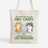 Je Travaille Dur Pour Mes Chats Mignons - Tote Bag Personnalisé Avec Chat