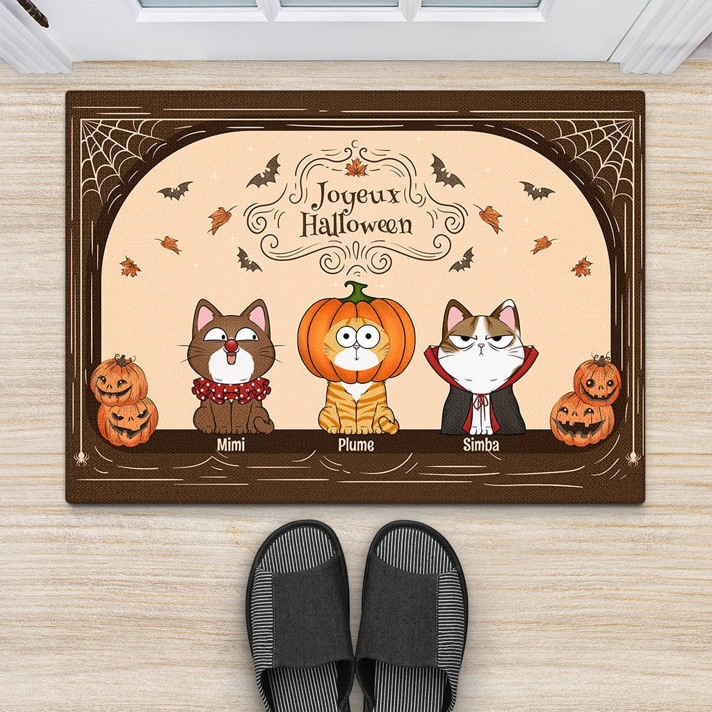 Joyeux Halloween - Cadeau Personnalisé | Paillasson Pour Amoureux Des Animaux 2 Joyeux Halloween - Cadeau Personnalisé | Paillasson Pour Amoureux Des Animaux – Image 2