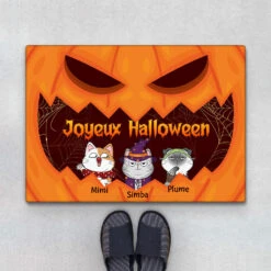 Joyeux Halloween Chat Citrouille - Cadeau Personnalisé | Paillasson Pour Amoureux Des Animaux