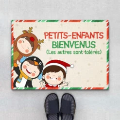 Petits-Enfants Bienvenus - Cadeau Personnalisé | Paillasson Pour Grands-Parents