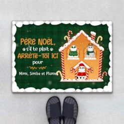 Père Noël S'il Te Plaît Arrête-Toi Ici Pour - Cadeau Personnalisé | Paillasson Pour Noël