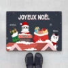 Joyeux Noël Avec Chats - Cadeau Personnalisé | Paillasson Pour Noël