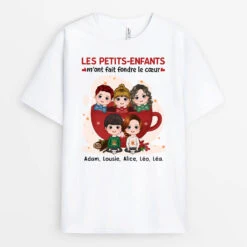 Les Petits-Enfants M'ont Fait Fondre Le Cœur - Cadeau Personnalisé | T-shirt Pour Noël
