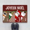 Joyeux Miaou Noël - Cadeau Personnalisé | Paillasson Pour Noël -Vivelamode Soldes Magasin 1401DFR1 paillasson joyeux miaou noel personnalise