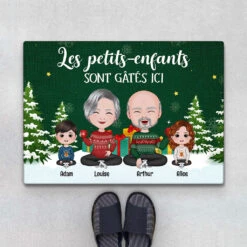 Les Petits-Enfants Sont Gâtés Ici Motif Royal - Cadeau Personnalisé | Paillasson Pour Grands-Parents