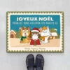 Joyeux Noël Veuillez Vous Essuyer Les Pattes Ici - Cadeau Personnalisé | Paillasson Pour Amoureux Des Animaux