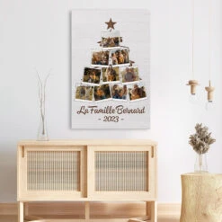 Toile Famille Sapin Noël - Cadeau Personnalisé | Toile Pour Noël -Vivelamode Soldes Magasin 1490CFR3 toile famille dubois sapin noel personnalisee