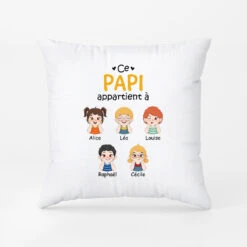 Ce Papy Appartient À - Cadeau Personnalisé | Coussin Pour Papy