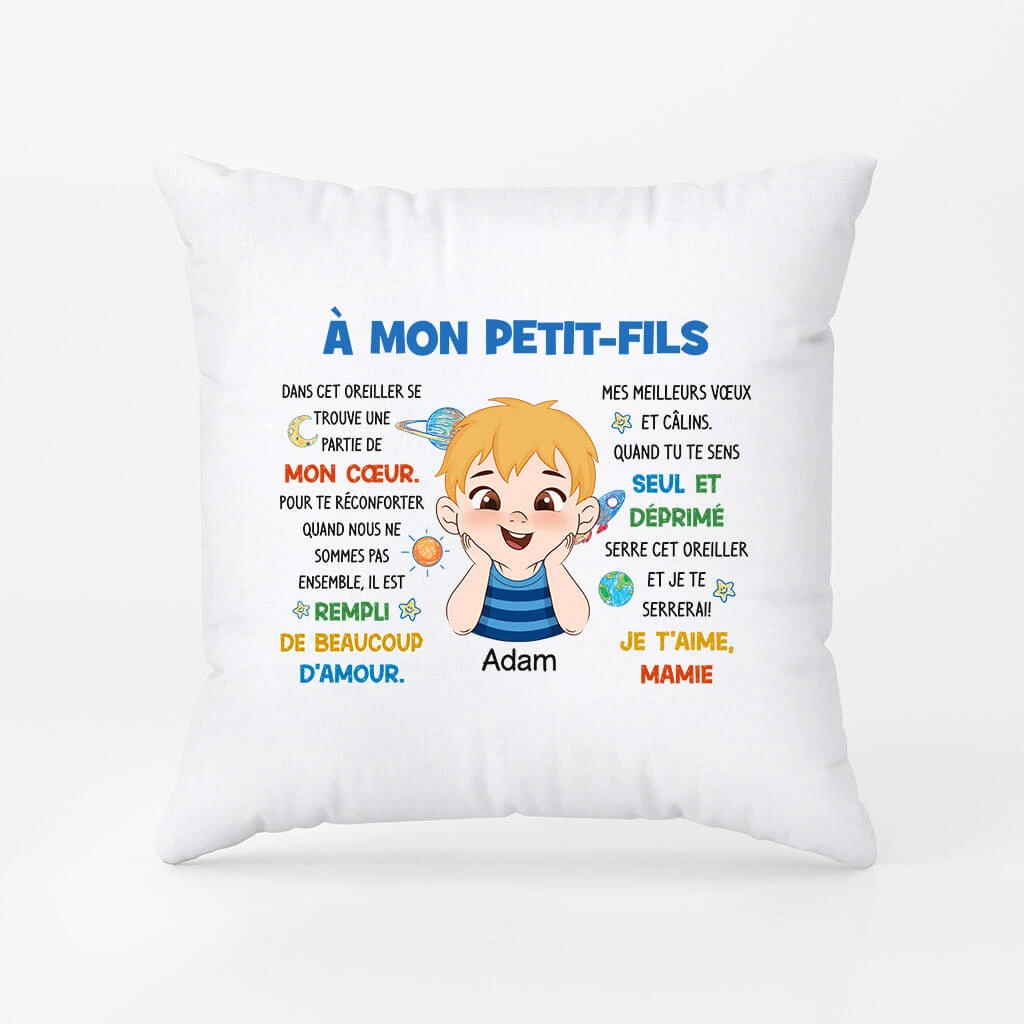 Cadeau Pour Petits-Fils - Cadeau Personnalisé | Coussin Pour Les Enfants 1 Cadeau Pour Petits-Fils - Cadeau Personnalisé | Coussin Pour Les Enfants