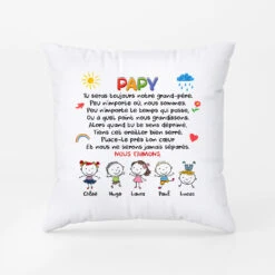 Cadeau Pour Grand-père Doodle - Cadeau Personnalisé | Coussin Pour Homme