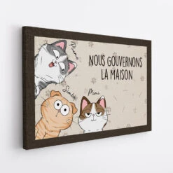 Nous Gouvernons La Maison - Cadeau Personnalisé | Toile Pour Amoureux Des Chiens -Vivelamode Soldes Magasin 1662CFR2 nous gouvernons la maison toile personnalisee animaux