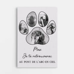 Je Te Retrouverai Au Pont De L'Arc-en-Ciel Avec Chien - Cadeau Personnalisé | Toile Pour Amoureux Des Animaux