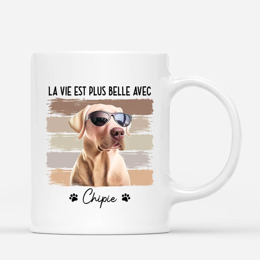 La Meilleure Vie Avec Le Chat Et Le Chien - Cadeau Personnalisé | Mug Pour Les Amoureux Des Animaux 1 La Meilleure Vie Avec Le Chat Et Le Chien - Cadeau Personnalisé | Mug Pour Les Amoureux Des Animaux