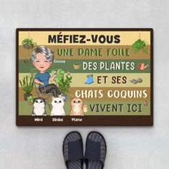 Une Dame Folle Des Plantes Et Son Chat Coquin Vivent Ici - Cadeau Personnalisé | Pallaisson Pour Femme