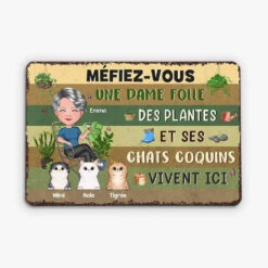 Une Dame Folle Des Plantes Et Ses Chats Coquins Vivent Ici - Cadeau Personnalisé | Plaque En Métal Pour Femme 3 Une Dame Folle Des Plantes Et Ses Chats Coquins Vivent Ici - Cadeau Personnalisé | Plaque En Métal Pour Femme -Vivelamode Soldes Magasin 1856EFR2 plaque en metal une dame folle des plantes et ses chats coquins vivent ici personnalise