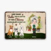Une Damme Folles Et Ses Chiens - Plaque Personnalisée Femme