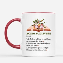 Accro Aux Livres - Cadeau Personnalisé | Mug Pour Anniversaire -Vivelamode Soldes Magasin 1868MFR3 mug accro aux livres personnalise