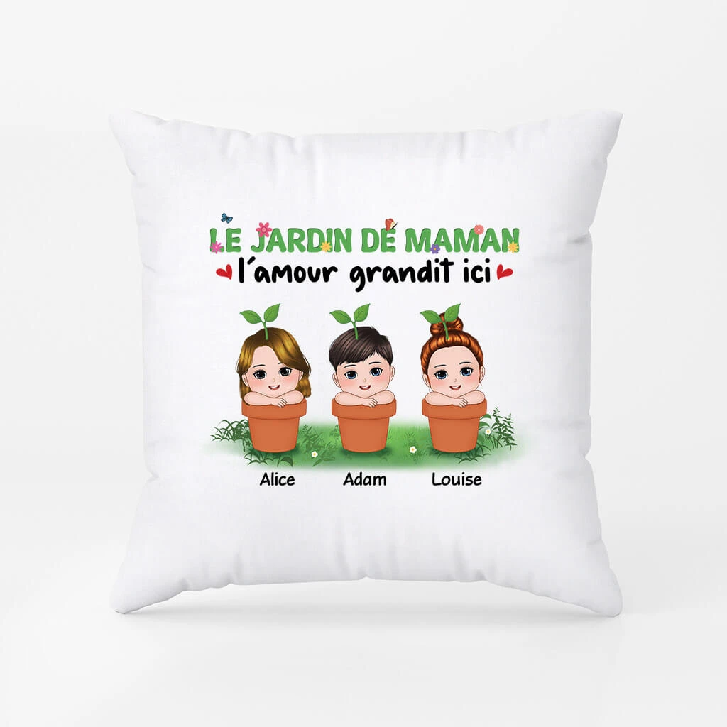 Le Jardin De Maman L'Amour Grandit Ici - Cadeau Personnalisé | Coussin Pour Femme 1 Le Jardin De Maman L'Amour Grandit Ici - Cadeau Personnalisé | Coussin Pour Femme