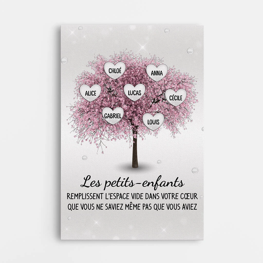 Toile Cherry Blossom Coeur - Cadeau Personnalisé | Toile Pour Famille 1 Toile Cherry Blossom Coeur - Cadeau Personnalisé | Toile Pour Famille