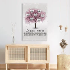 Toile Cherry Blossom Coeur - Cadeau Personnalisé | Toile Pour Famille 5 Toile Cherry Blossom Coeur - Cadeau Personnalisé | Toile Pour Famille -Vivelamode Soldes Magasin 1974CFR3 toile toile cherry blossom coeur personnalise